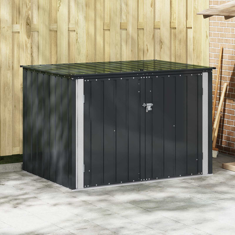 Load image into Gallery viewer, Vidaxl tuinopslagdoos zwart 151,5 x 107 x 100 cm staal
