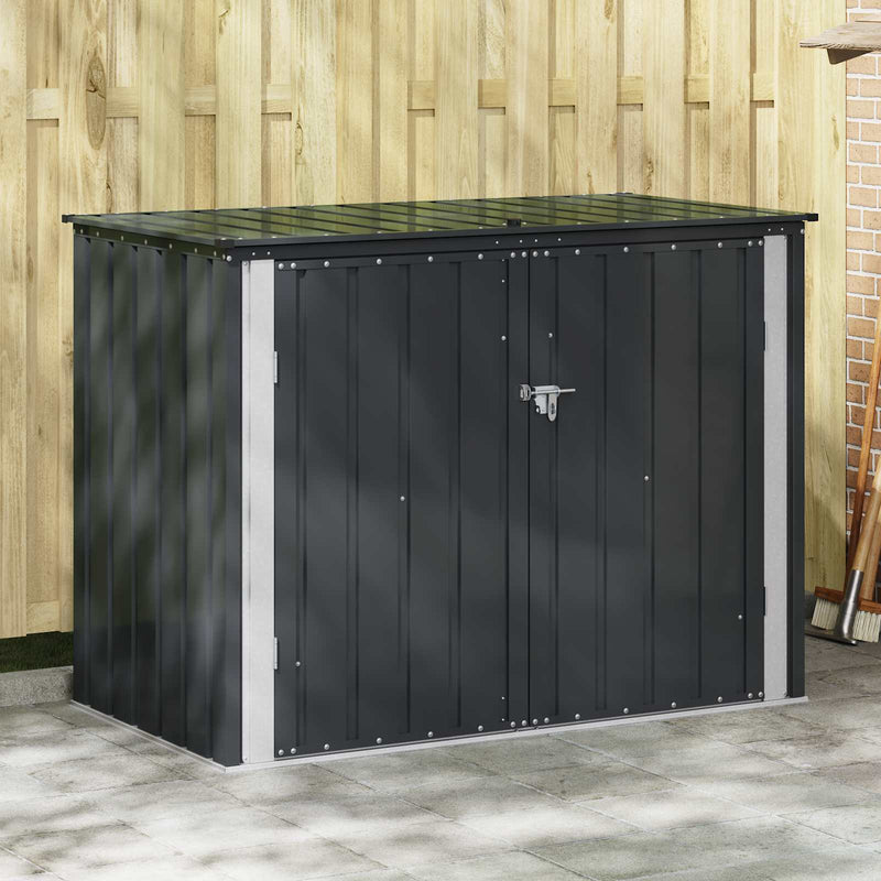 Load image into Gallery viewer, Vidaxl tuinopslagdoos zwart 151,5 x 82 x 110,5 cm staal
