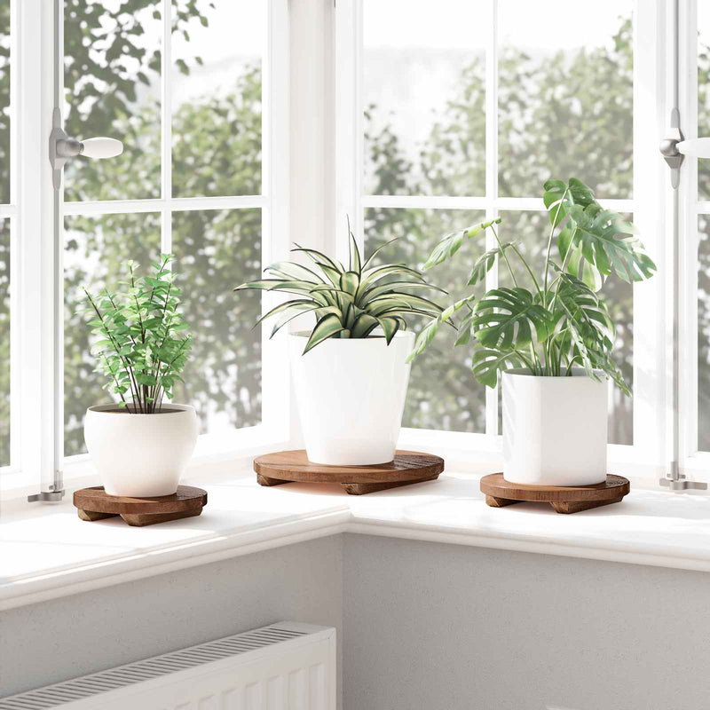 Load image into Gallery viewer, Vidaxl plant stool 3 pcs bruin mahoniehout
