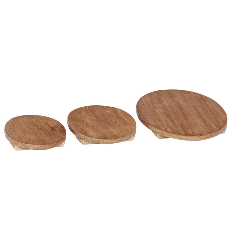 Load image into Gallery viewer, Vidaxl plant stool 3 pcs bruin mahoniehout
