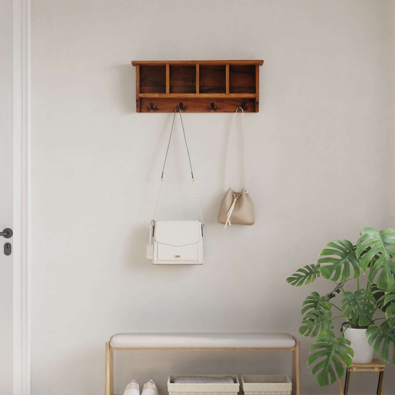 Load image into Gallery viewer, Vidaxl hanger bruin 70 x 11 x 27 cm massief mahoniehout
