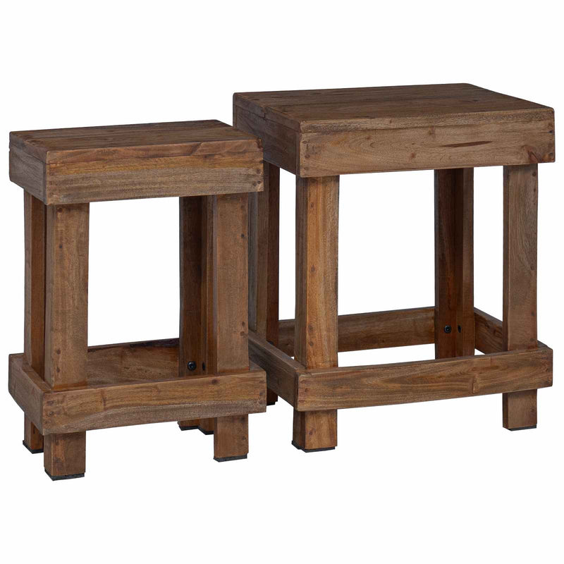Load image into Gallery viewer, Vidaxl plantenstandaard 2 pcs bruin 70 x 11 x 27 cm mahoniehout

