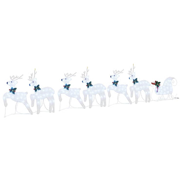 Vidaxl led rendieren 7 pcs zilver stof