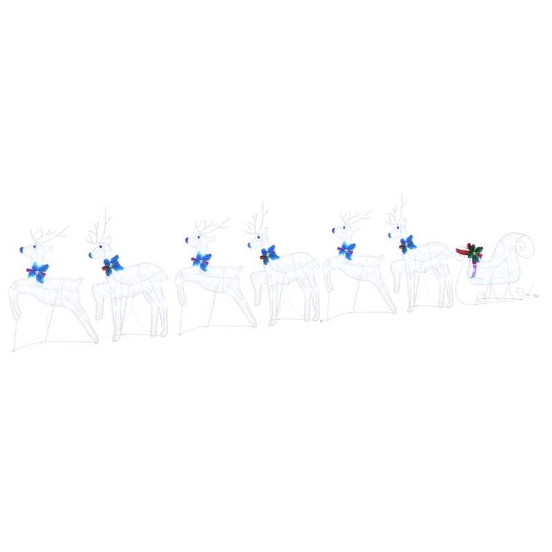 Load image into Gallery viewer, Vidaxl led rendieren 7 pcs wit stof
