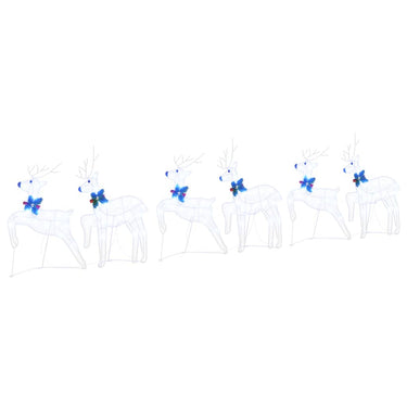 Vidaxl led rendieren 6 pcs wit stof