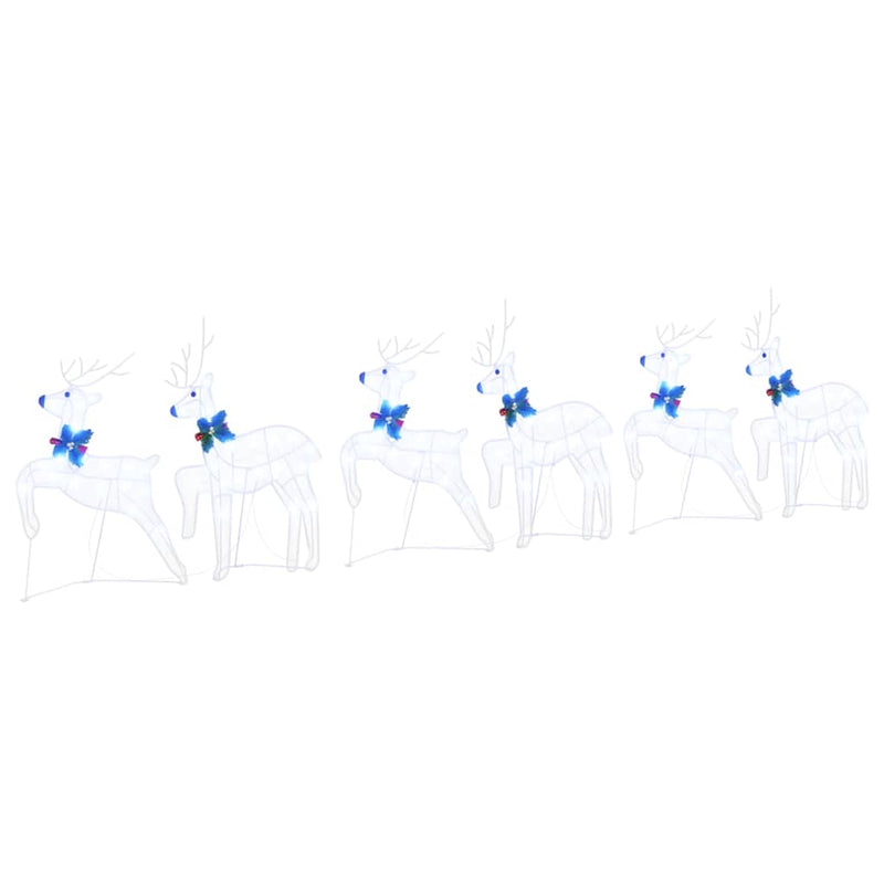 Load image into Gallery viewer, Vidaxl led rendieren 6 pcs wit stof
