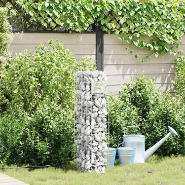 Vidaxl gabion kraan zilver 25 x 25 x 100 cm roestvrij staal
