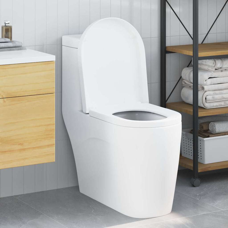 Load image into Gallery viewer, Vidaxl toiletzitting verstelbaar wit 48 x 36,5 x 4,5 cm polypropyleen
