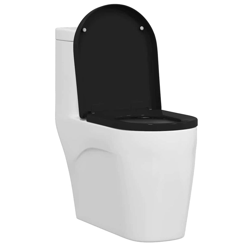 Load image into Gallery viewer, Vidaxl toiletzitting zwart 48 x 36,5 x 4,5 cm polypropyleen
