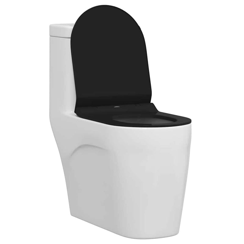 Load image into Gallery viewer, Vidaxl toiletzitting verstelbaar zwart 50 x 36,5 x 5 cm polypropyleen
