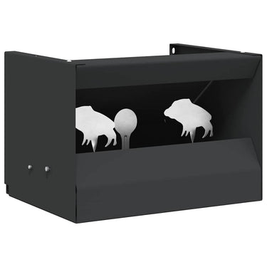 Vidaxl kogel trap box zwart 29 x 22 x 20 cm staal