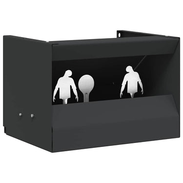 Vidaxl kogel trap box zwart 29 x 22 x 20 cm staal