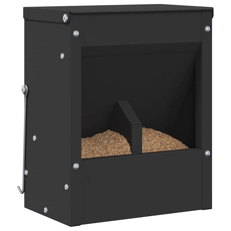 Load image into Gallery viewer, Vidaxl konijnenvoer zwart 20 x 12,5 x 25 cm koudgewalst staal

