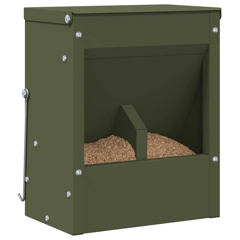 Load image into Gallery viewer, Vidaxl konijnenvoer olijf groen 20 x 12,5 x 25 cm koudgewalst staal
