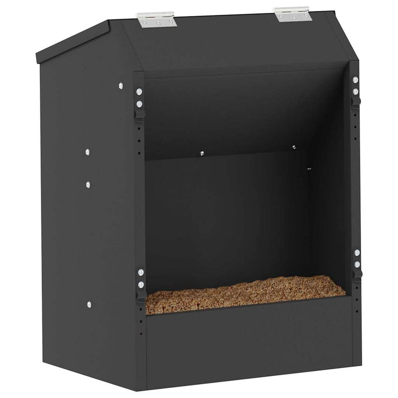 Load image into Gallery viewer, Vidaxl konijnenvoer zwart 64,5 x 25,5 x 45,5 cm koudgewalst staal
