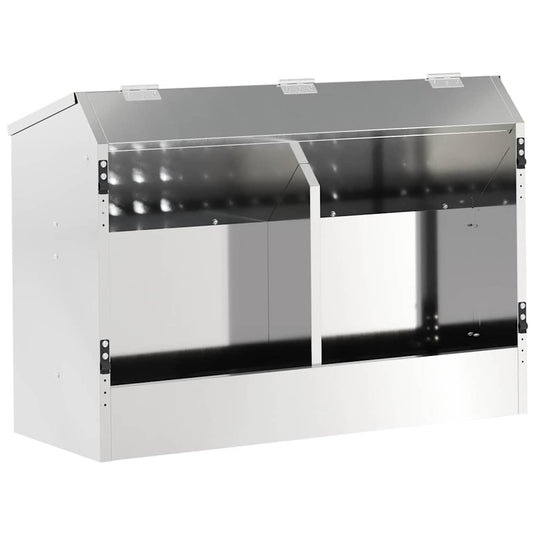 Vidaxl konijnenvoer zilver 64,5 x 25,5 x 45,5 cm gegalvaniseerd staal