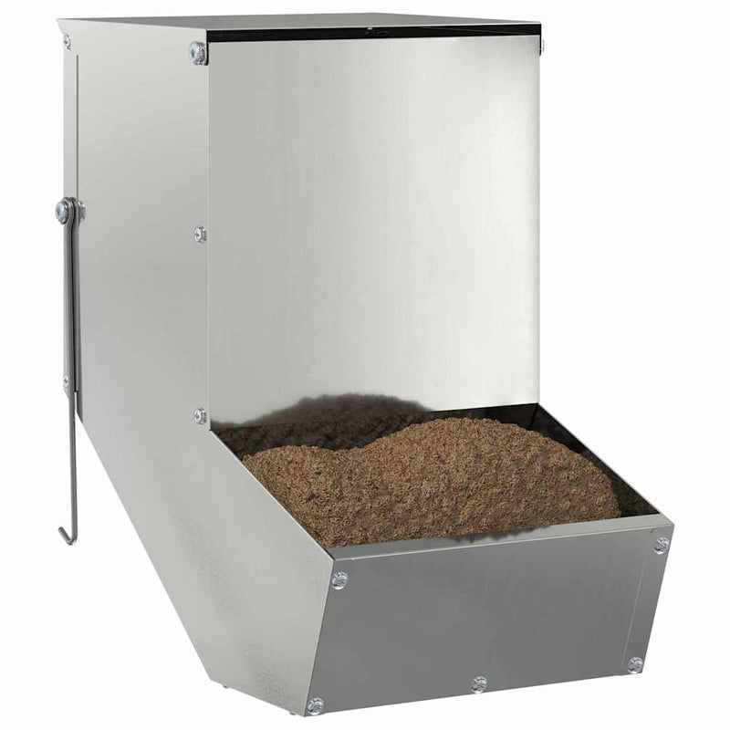 Load image into Gallery viewer, Vidaxl konijnenvoer zilver 17,5 x 26 x 28,5 cm gegalvaniseerd staal
