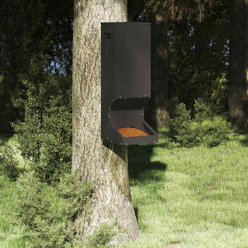 Load image into Gallery viewer, Vidaxl hertenvoerbak zwart 28 x 30 x 80 cm koudgewalst staal
