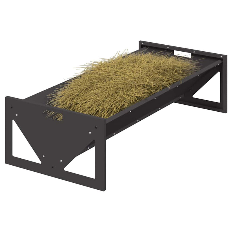 Load image into Gallery viewer, Vidaxl voederbak voor vee zwart 108 x 50 x 28 cm koudgewalst staal
