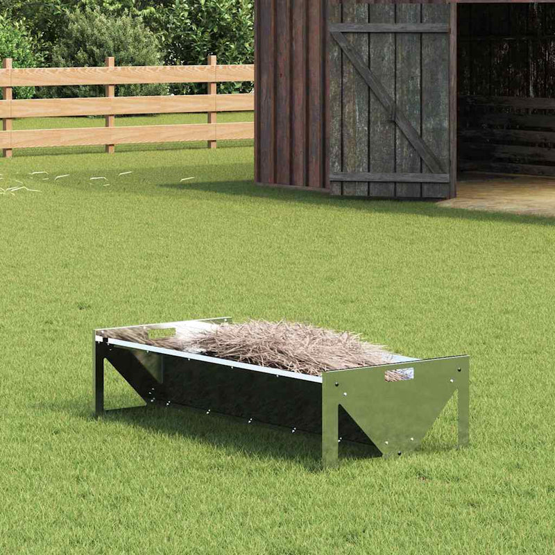 Load image into Gallery viewer, Vidaxl voederbak voor vee zilver 108 x 50 x 28 cm gegalvaniseerd staal
