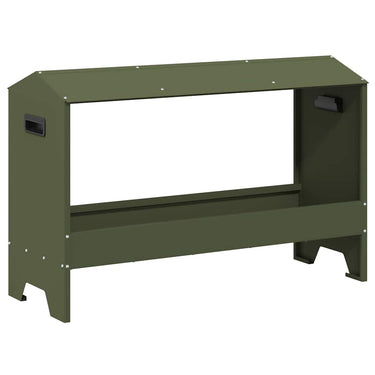 Vidaxl kippen voederbak olijf groen 81 x 32 x 53,5 cm
