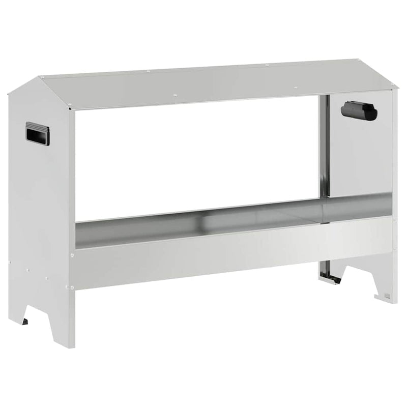 Load image into Gallery viewer, Vidaxl kippen voederbak zilver 81 x 32 x 53,5 cm gegalvaniseerd staal
