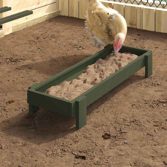 Vidaxl kippen voederbak olijf groen 80 x 28 x 13.5 cm