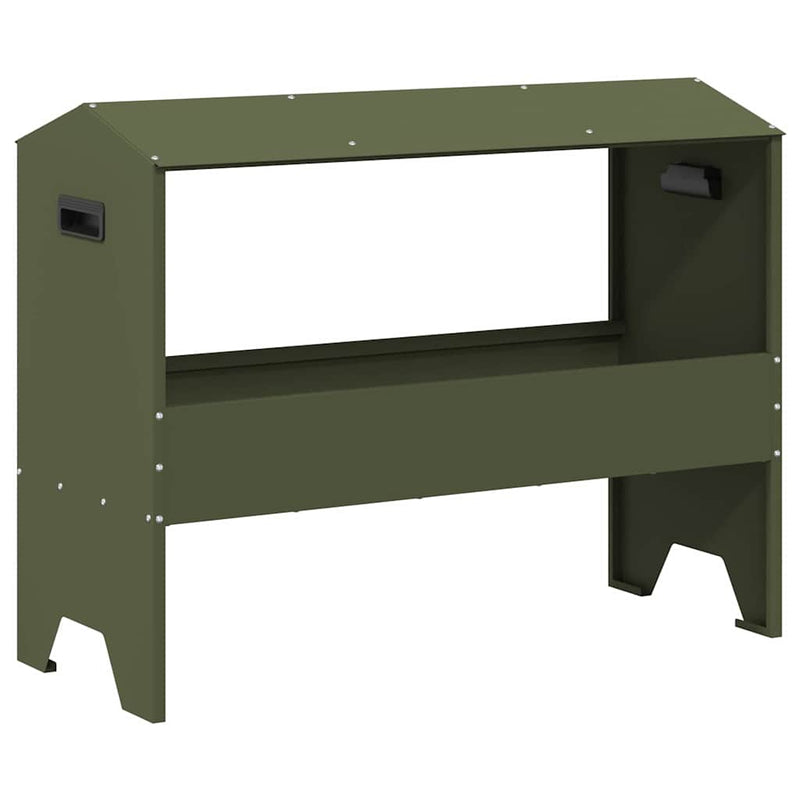 Load image into Gallery viewer, Vidaxl voederbak voor vee olijf groen 79 x 35 x 62 cm
