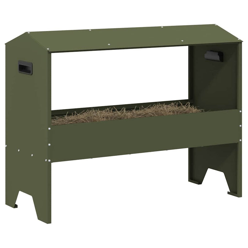 Load image into Gallery viewer, Vidaxl voederbak voor vee olijf groen 79 x 35 x 62 cm
