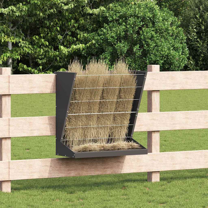 Load image into Gallery viewer, Vidaxl hooi feeder zwart 71 x 33 x 70 cm koudgewalst staal
