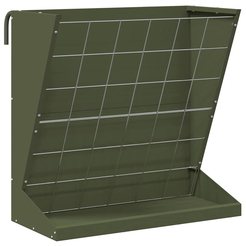 Load image into Gallery viewer, Vidaxl hooi feeder olijf groen 71 x 33 x 70 cm koudgewalst staal
