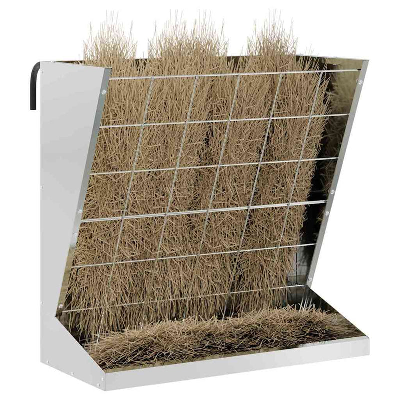 Load image into Gallery viewer, Vidaxl hooi feeder zilver 71 x 33 x 70 cm gegalvaniseerd staal
