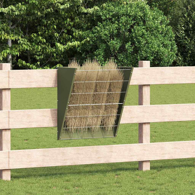 Load image into Gallery viewer, Vidaxl hangend hooi feeder olijf groen 61 x 33 x 66 cm
