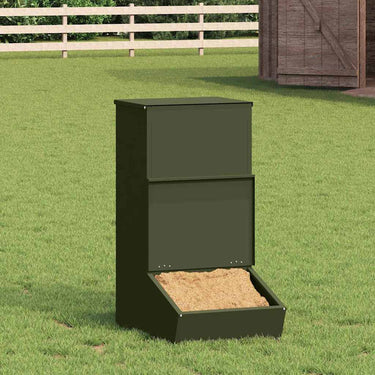 Vidaxl varkensvoeder olijf groen 55 x 38 x 76 cm koudgewalst staal