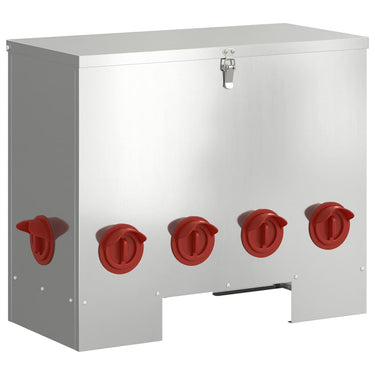 Vidaxl kip voerbak zilver 60,5 x 29 x 51 cm gegalvaniseerd staal