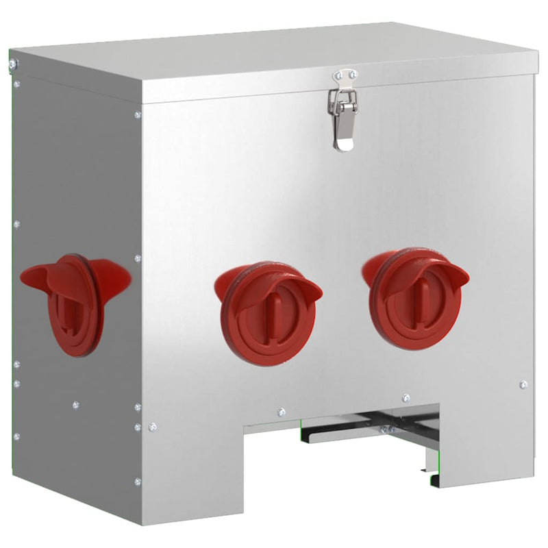 Load image into Gallery viewer, Vidaxl kip voerbak zilver 40,5 x 25 x 38 cm gegalvaniseerd staal
