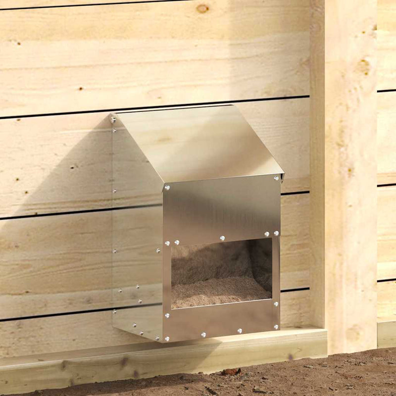 Load image into Gallery viewer, Vidaxl kip voerbak zilver 21 x 16 x 33 cm gegalvaniseerd staal
