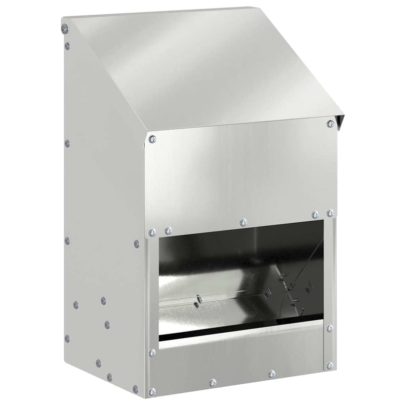 Load image into Gallery viewer, Vidaxl kip voerbak zilver 21 x 16 x 33 cm gegalvaniseerd staal
