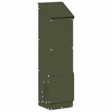 Vidaxl kip voerbak olijf groen 13 x 12 x 51 cm koudgewalst staal