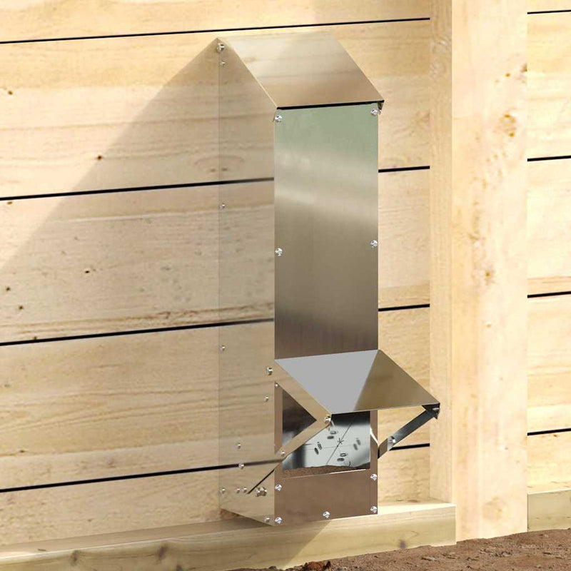 Load image into Gallery viewer, Vidaxl kip voerbak zilver 13 x 12 x 51 cm gegalvaniseerd staal
