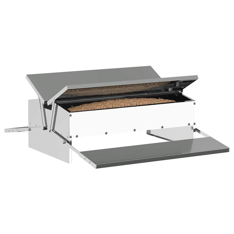 Load image into Gallery viewer, Vidaxl kippen treadle voeder zilver 75 x 53 x 20,5 cm
