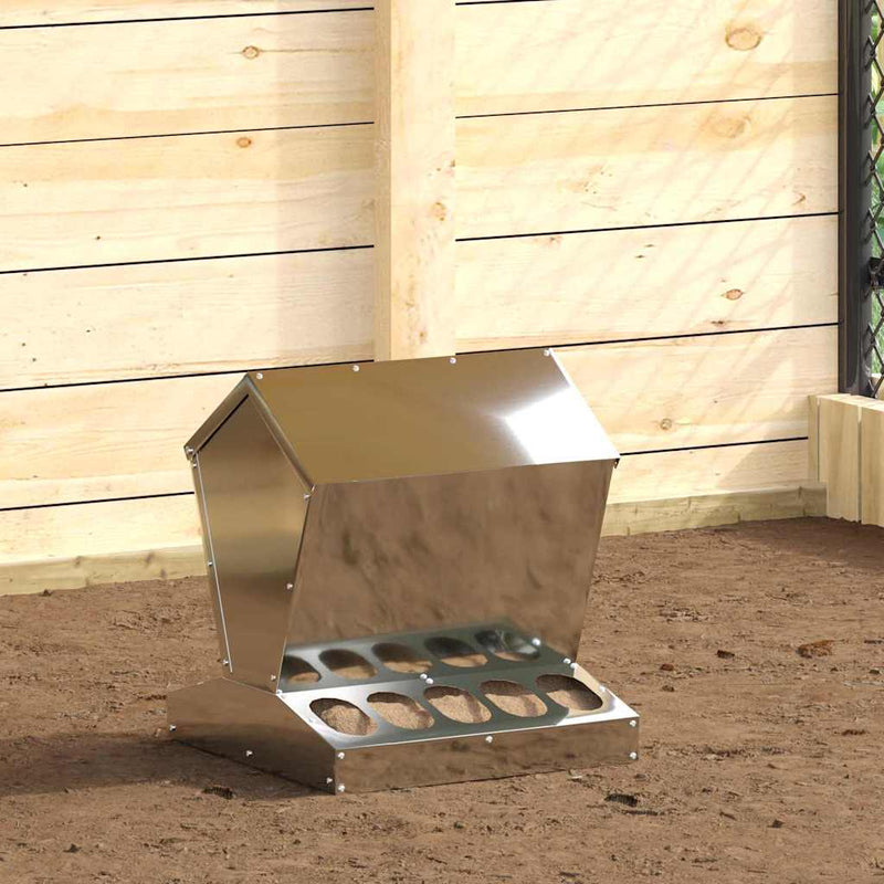 Load image into Gallery viewer, Vidaxl kip voerbak zilver 40 x 40 x 45 cm gegalvaniseerd staal
