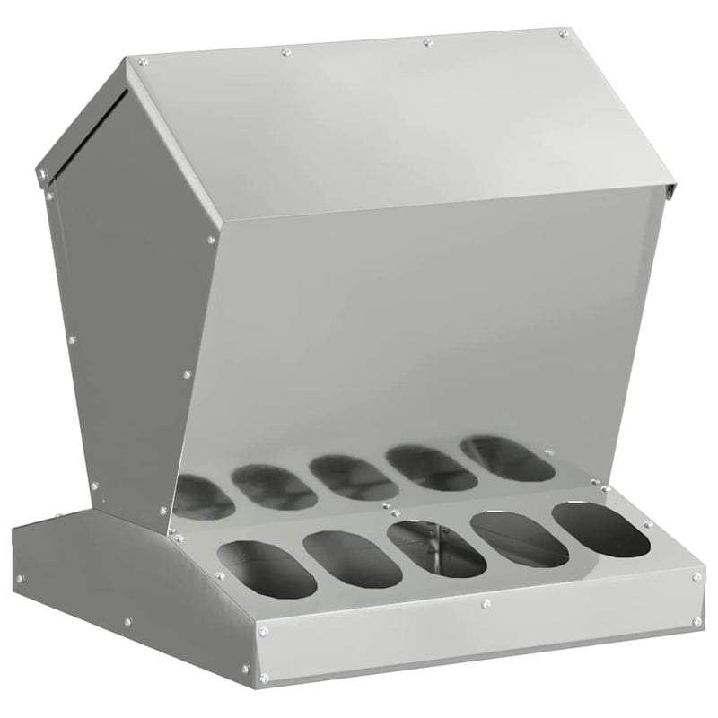 Load image into Gallery viewer, Vidaxl kip voerbak zilver 40 x 40 x 45 cm gegalvaniseerd staal
