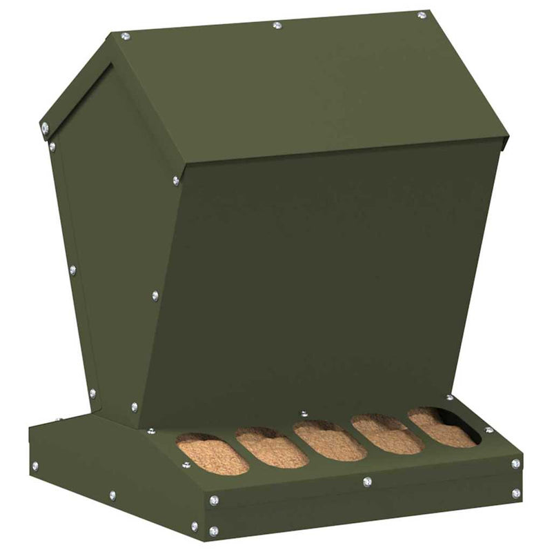 Load image into Gallery viewer, Vidaxl kip voerbak olijf groen 30 x 30 x 39 cm koudgewalst staal
