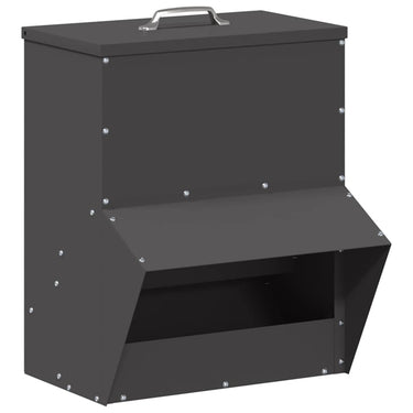 Vidaxl kip voerbak zwart 20 x 25 x35 cm koudgewalst staal