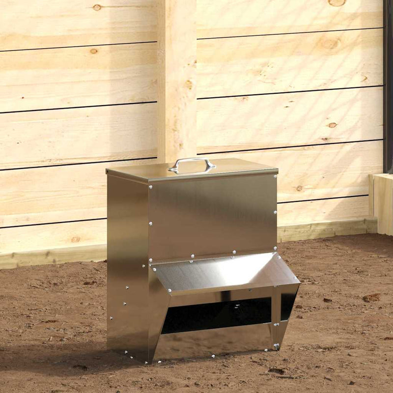 Load image into Gallery viewer, Vidaxl kip voerbak zilver 20 x 25 x35 cm gegalvaniseerd staal
