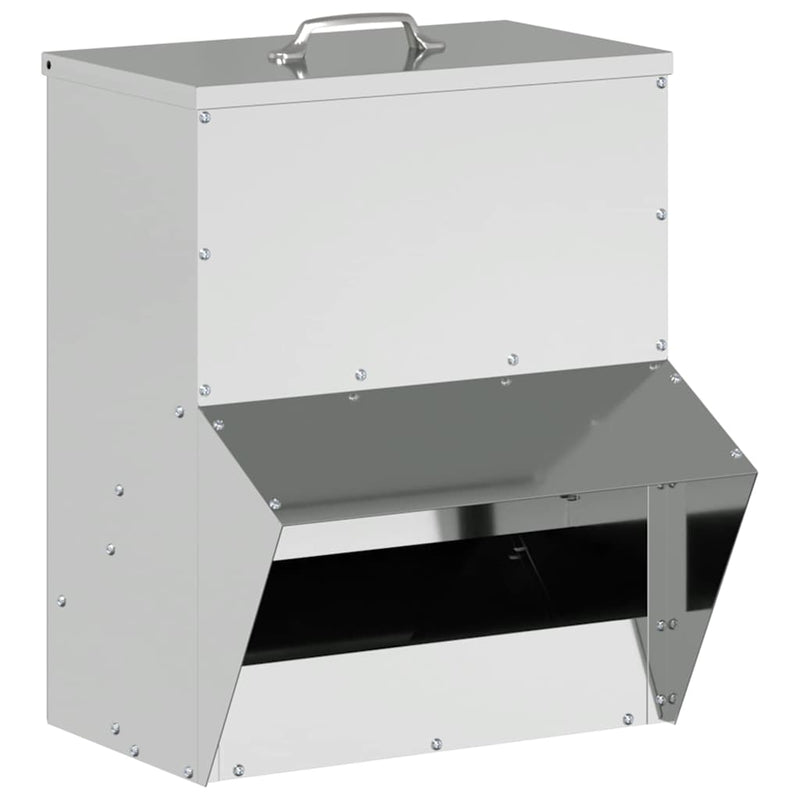 Load image into Gallery viewer, Vidaxl kip voerbak zilver 20 x 25 x35 cm gegalvaniseerd staal
