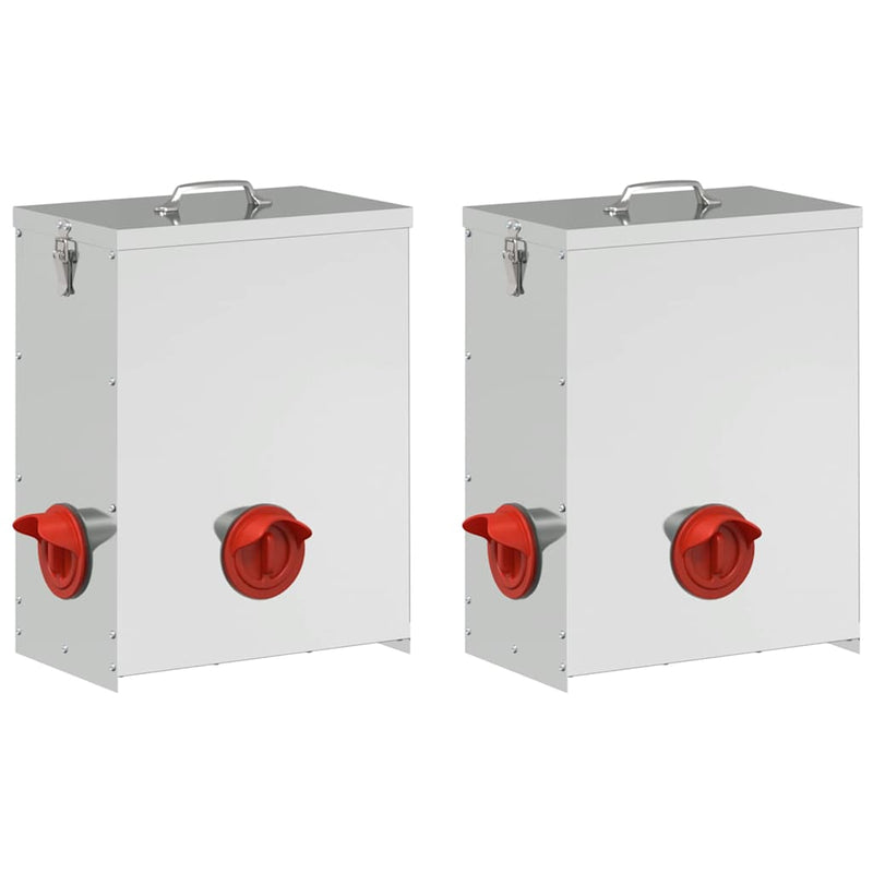 Load image into Gallery viewer, Vidaxl kip voerbak 2 pcs zilver 32,5 x 20,5 x 43 cm
