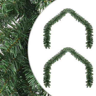 Vidaxl kerstkrans 2 pcs groen 20 m pvc