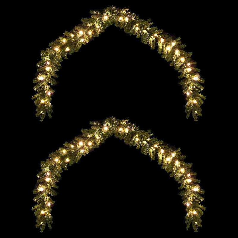 Load image into Gallery viewer, Vidaxl kerstkrans met 600 led 2 pcs groen pvc
